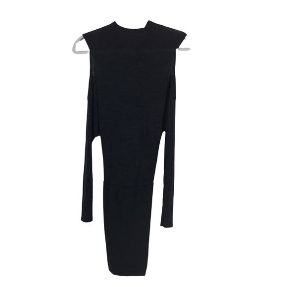 ALLSAINTS | Kaddi Mini Dress Asymmetrical Knit Cut Out Wool Gray Bodycon Medium - Picture 5 of 12